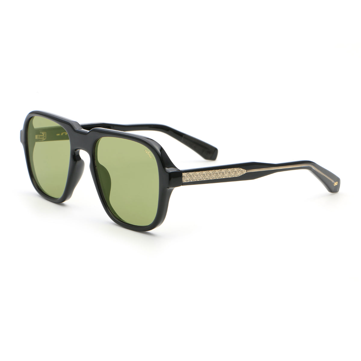 Burdeos Negro Brillo Lente Verde