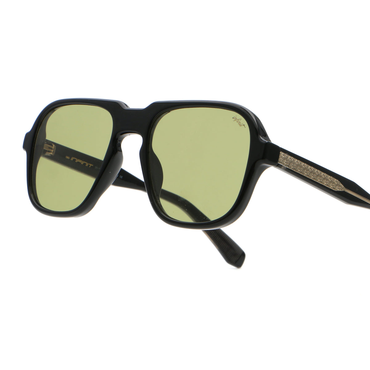 Burdeos Negro Brillo Lente Verde