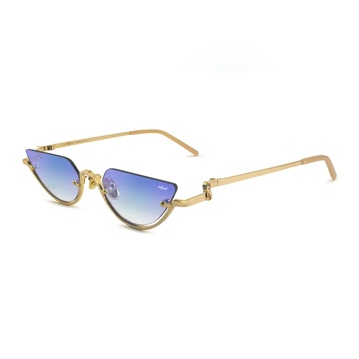 Capri Dorado Lente Suave Espejada Azul