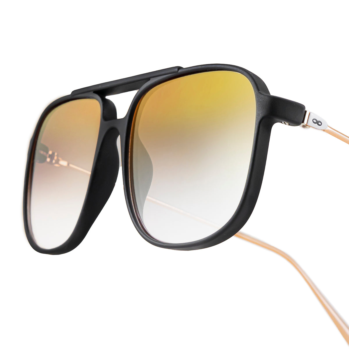 Caravan Negro Mate Lente Suave Espejada Dorada Degrade - imagen 1