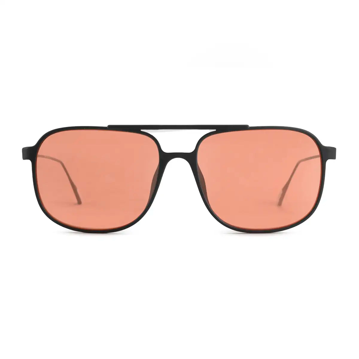 Anteojos De Sol Caravan Negro Mate Lente Naranja