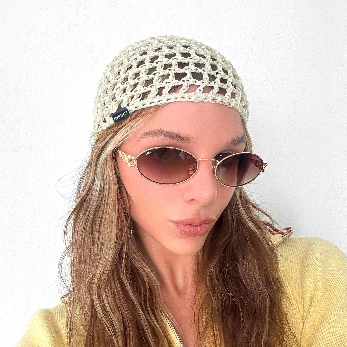 Infinit Crochet Hat Beige