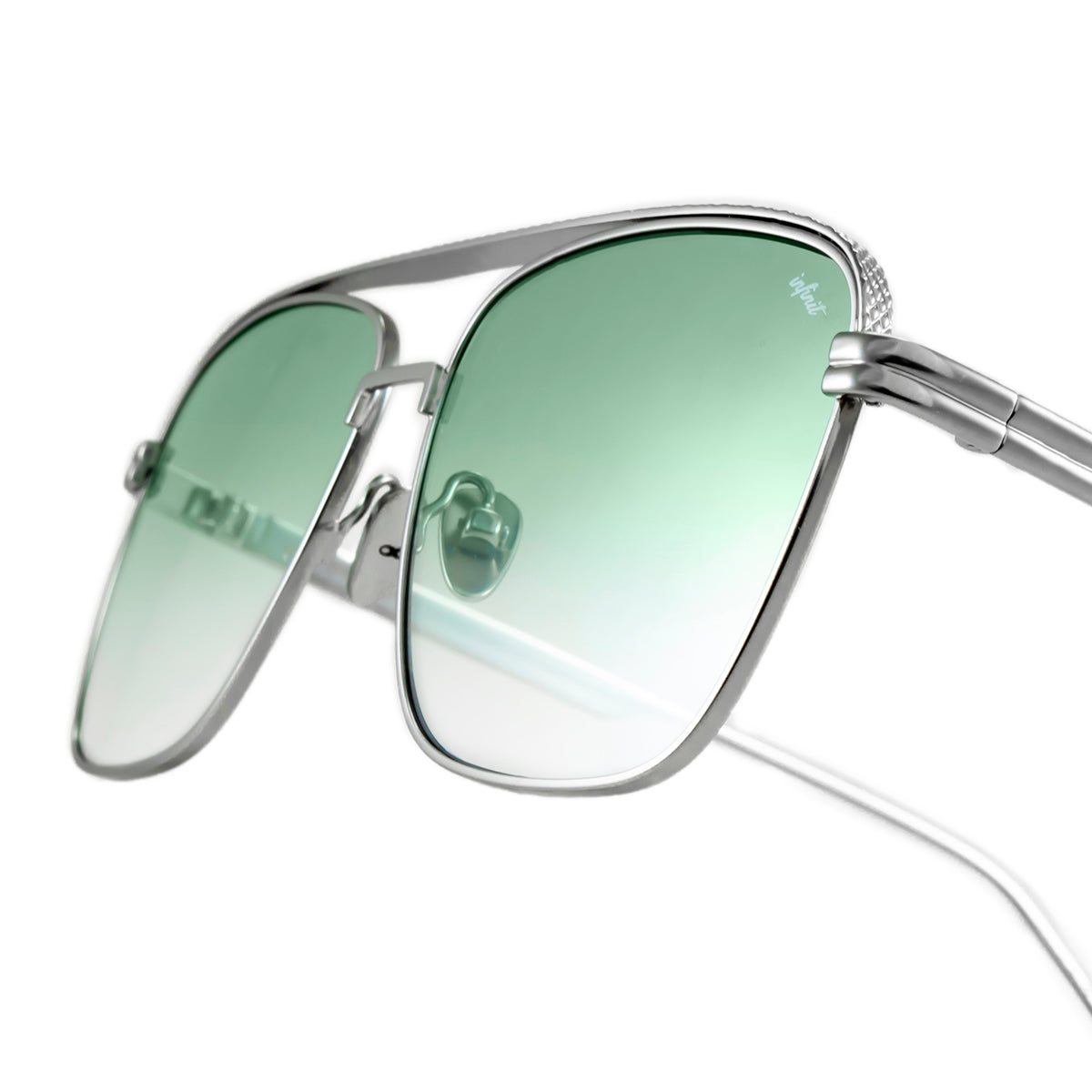 Dubai Metal Plateado Lente Verde Degrade - imagen 4