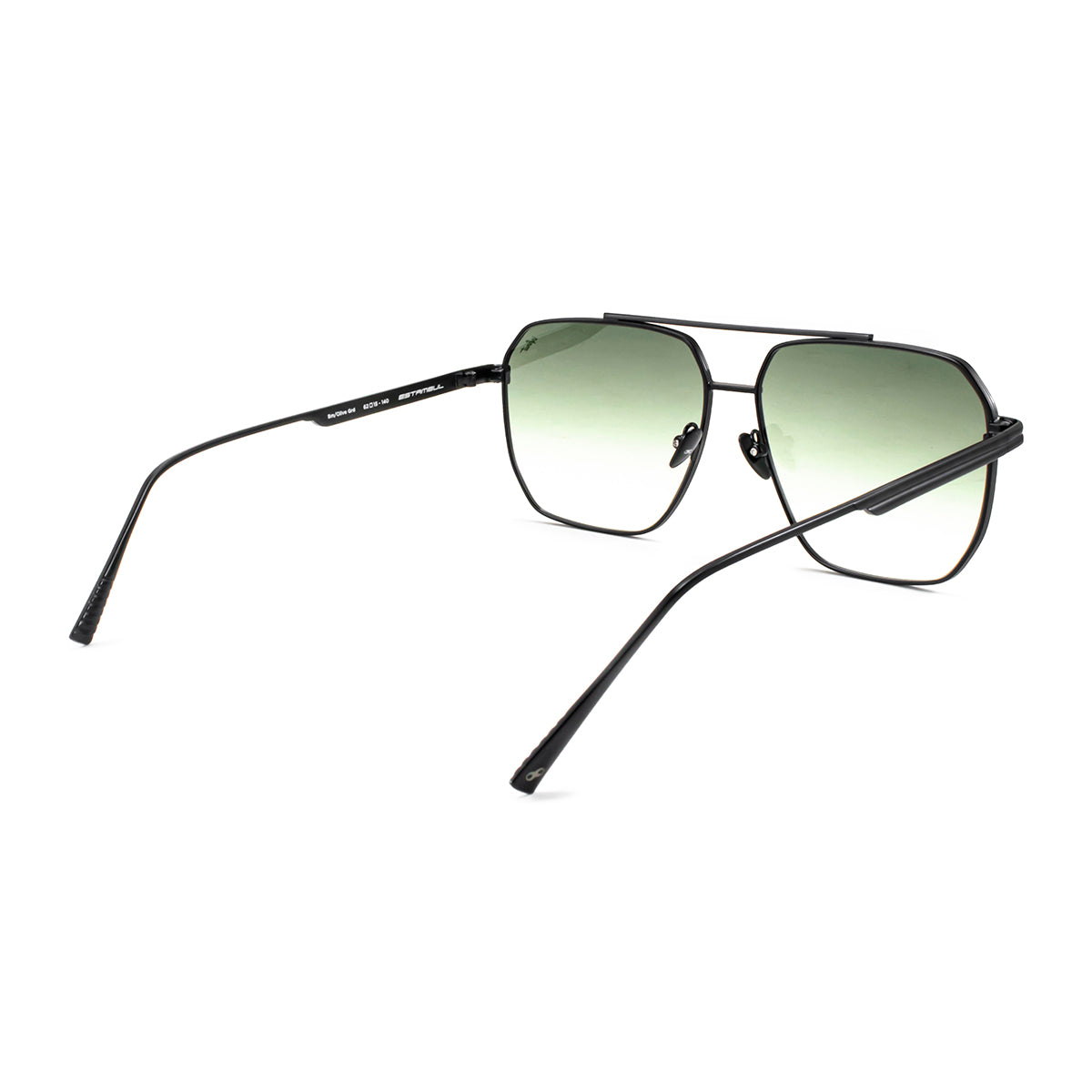 Anteojos de Sol Estambul Metal Negro Mate Lente Oliva Degrade