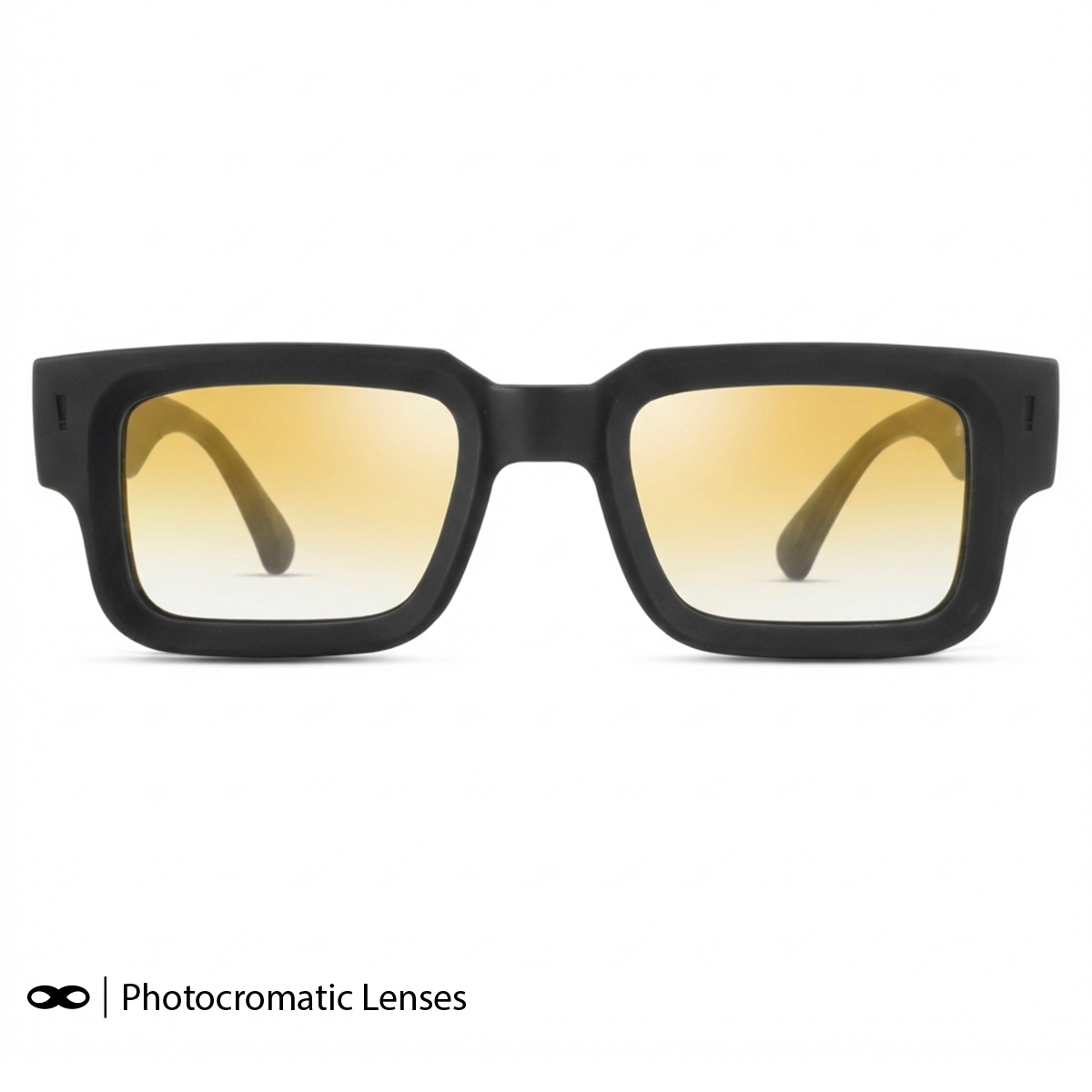 Anteojos Fotocromaticos Exclamation Negro Mate Lente Dorada Suave Espejada