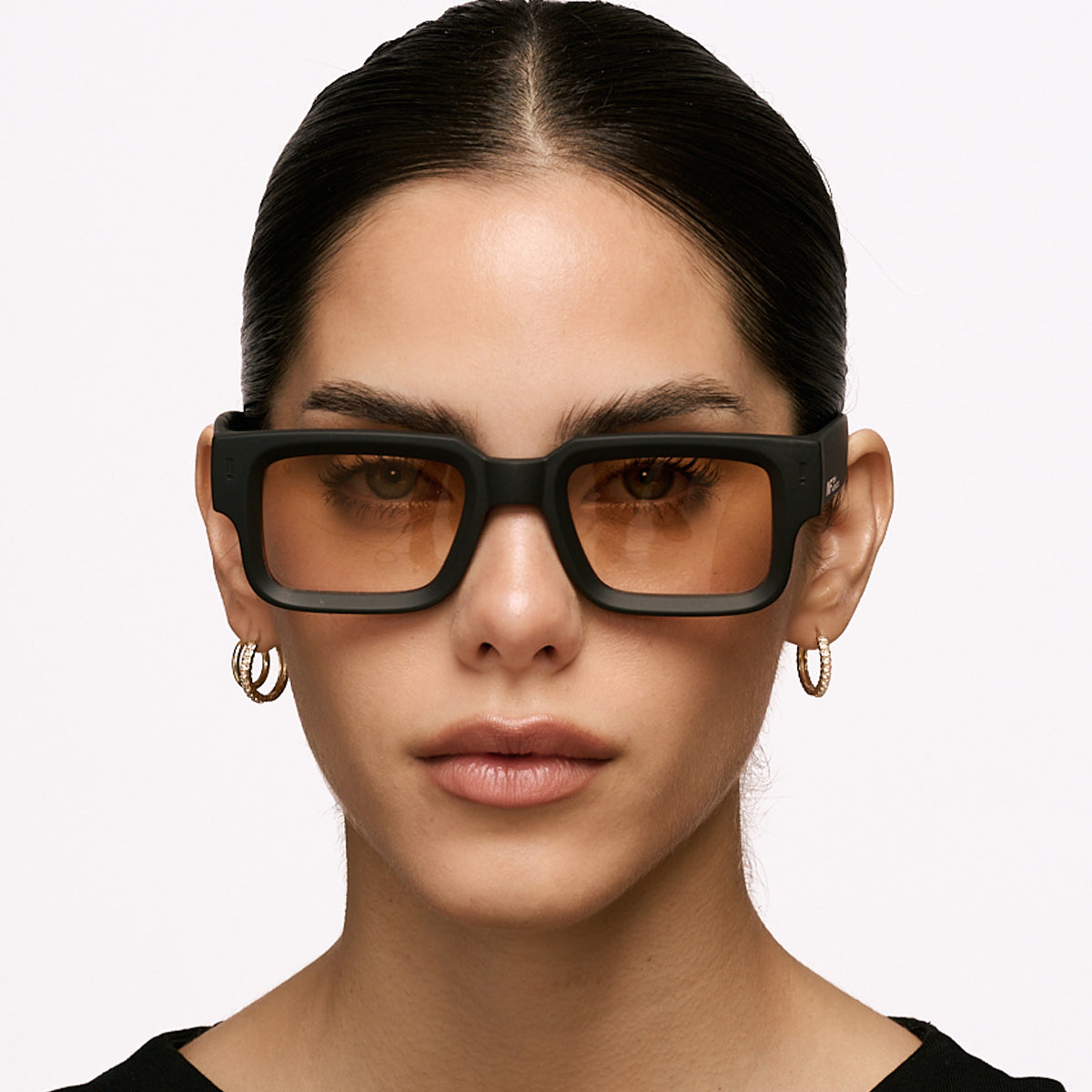 Anteojos Exclamation Negro Mate Lente Naranja Degrad� - imagen 2