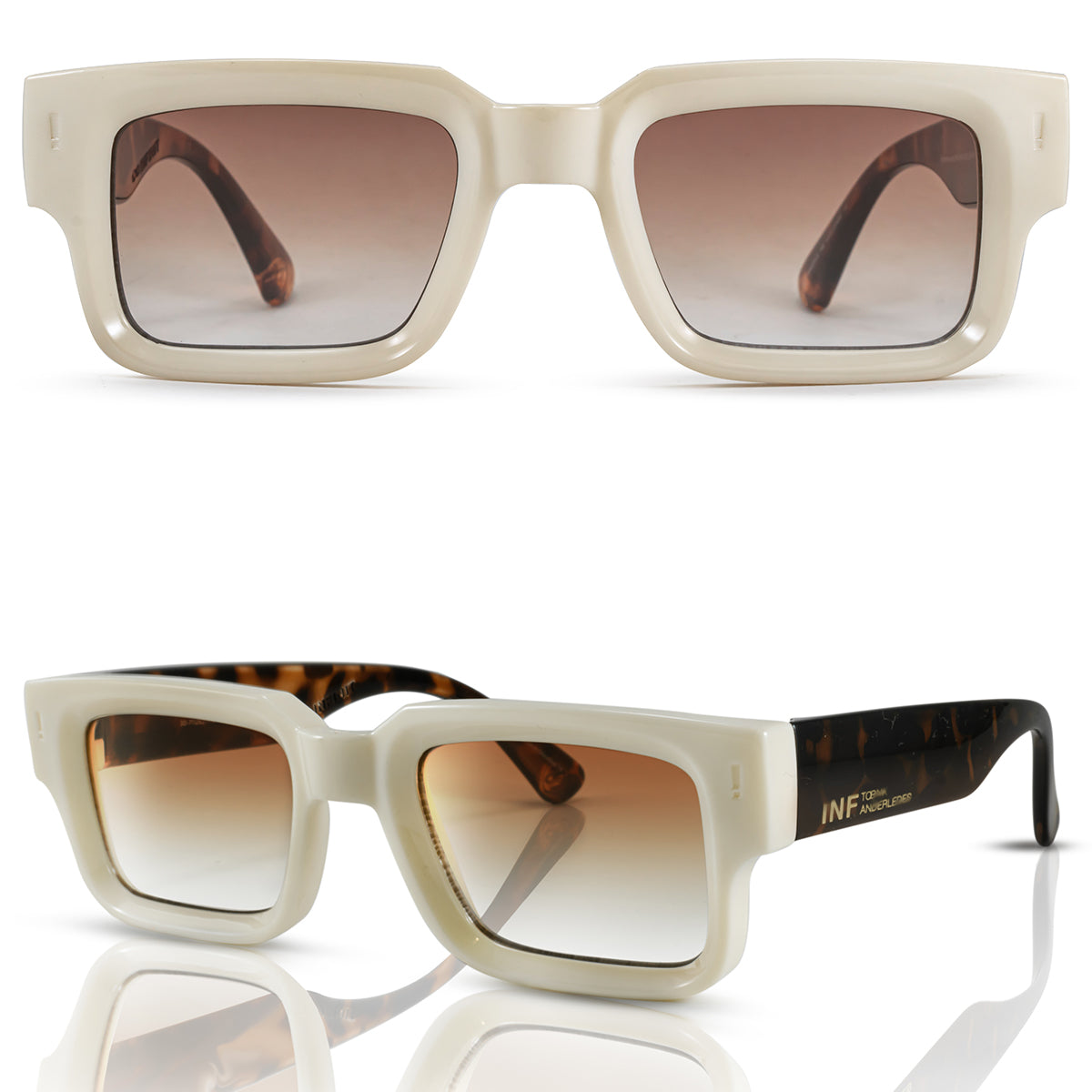 Exclamation Bone Carey Lente Suave Espejada Dorada Degrade