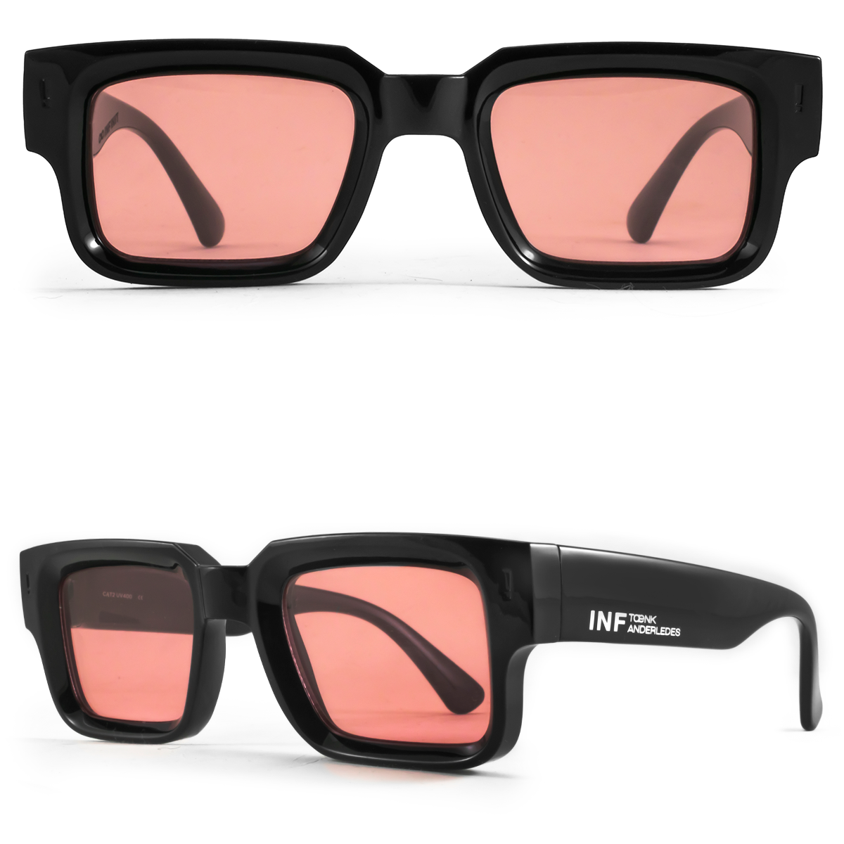 Exclamation Negro Brillo Lente Rosa - imagen 1