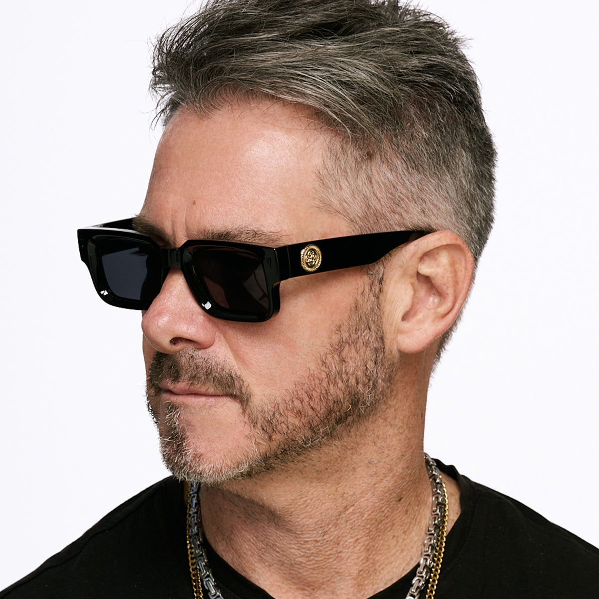 Exclamation Negro Brillo Lente Gris Uroboro Metal