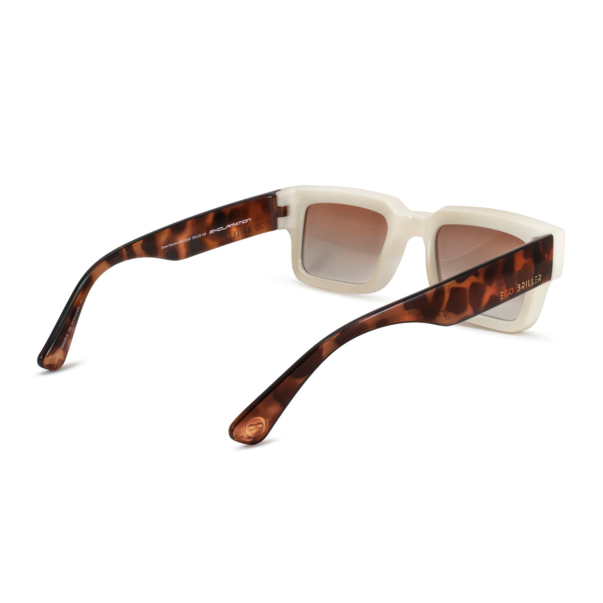 Anteojos De Sol Exclamation Bone Carey Lente Suave Espejada Dorada Degrade Eco Sustentable
