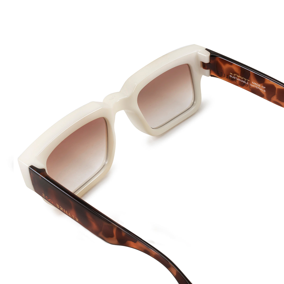 Anteojos De Sol Exclamation Bone Carey Lente Suave Espejada Dorada Degrade Eco Sustentable