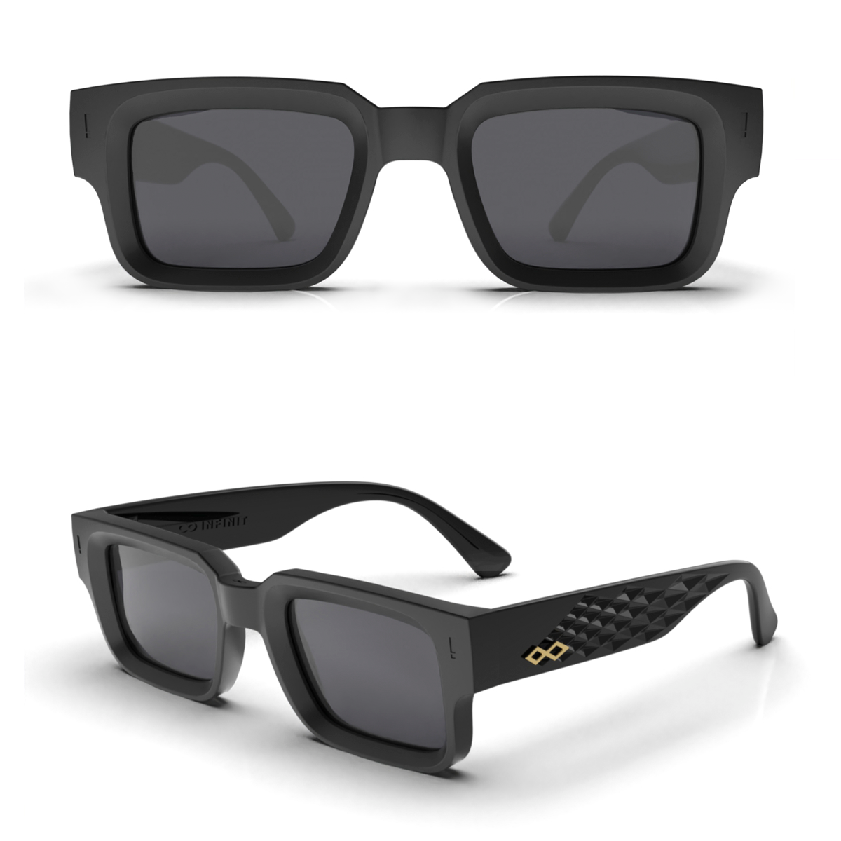 Exclamation 3D Negro Mate Lente Gris