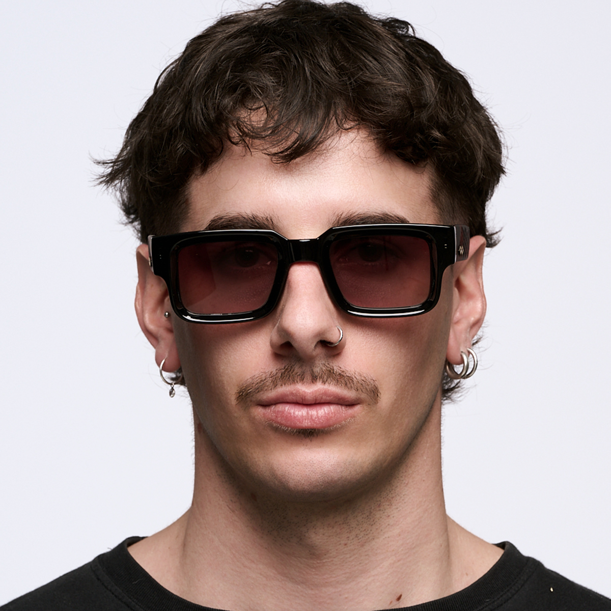 Exclamation 3D Negro Brillo Carey Lente Marron Degrade