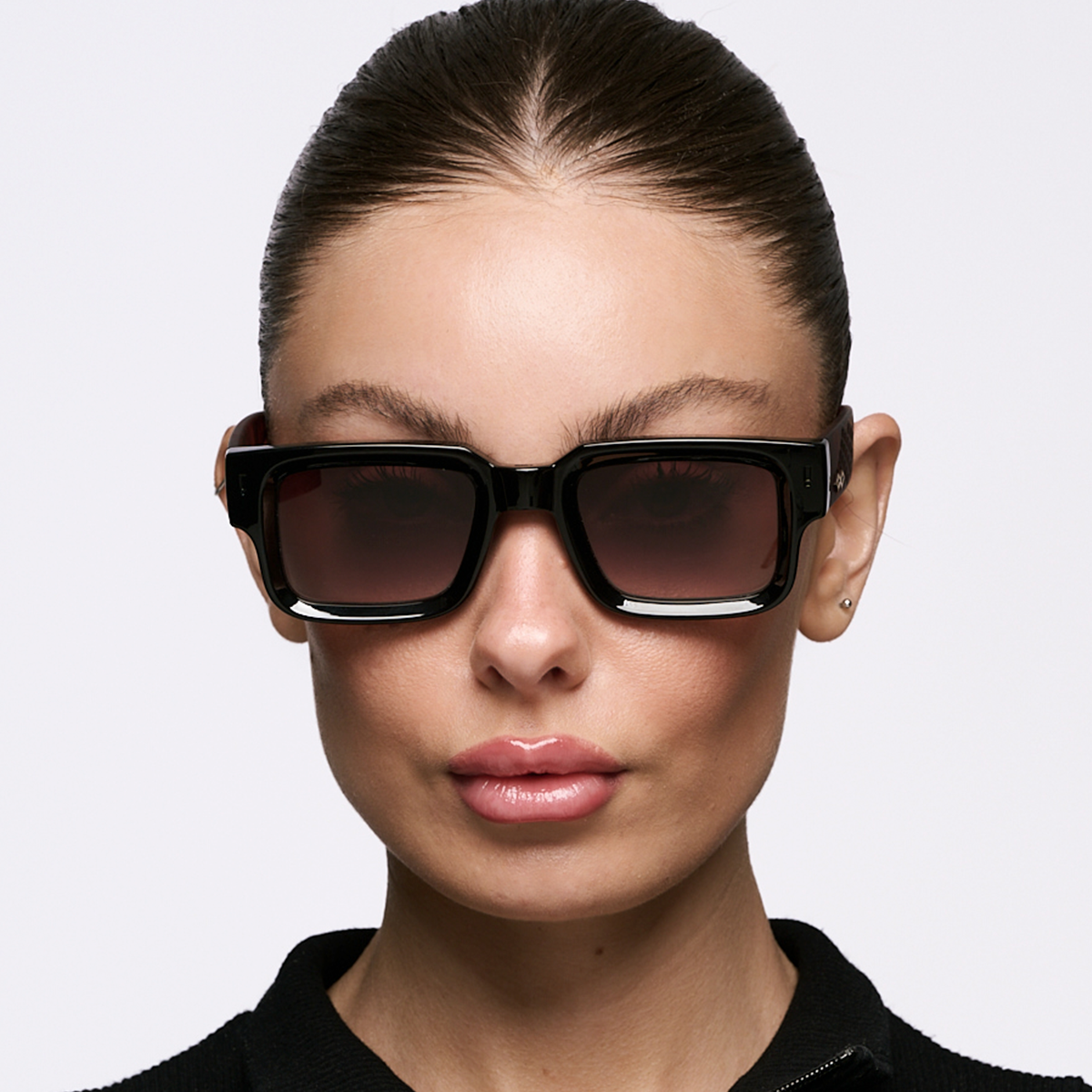 Exclamation 3D Negro Brillo Carey Lente Marron Degrade
