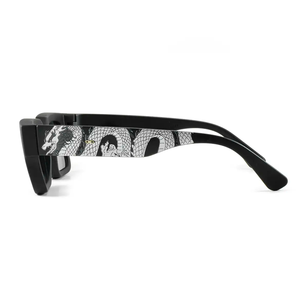 Exclamation Dragon Plateado Negro Mate Lente Gris