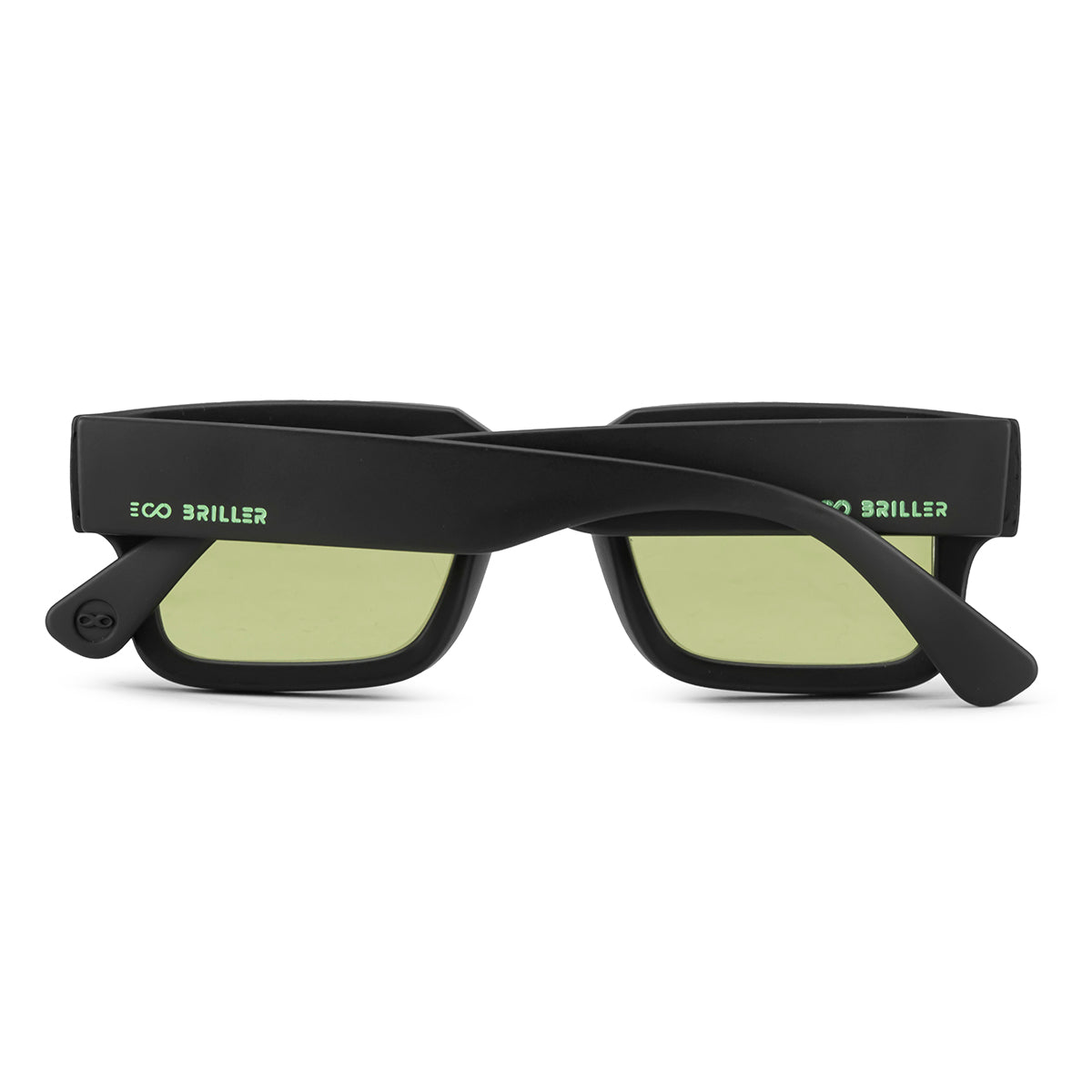 Anteojos De Sol Exclamation Negro Mate Lente Verde Eco Sustentable