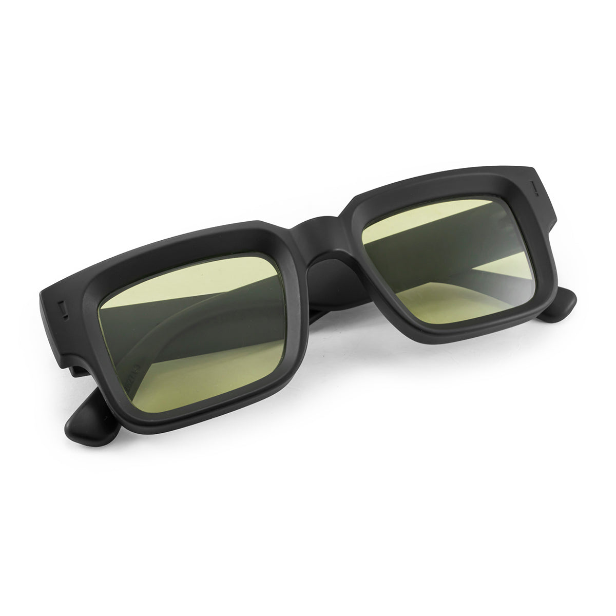 Anteojos De Sol Exclamation Negro Mate Lente Verde Eco Sustentable