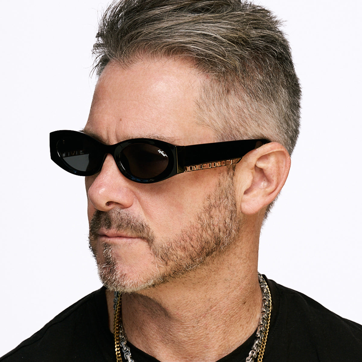 Florida Negro Brillo Lente Gris