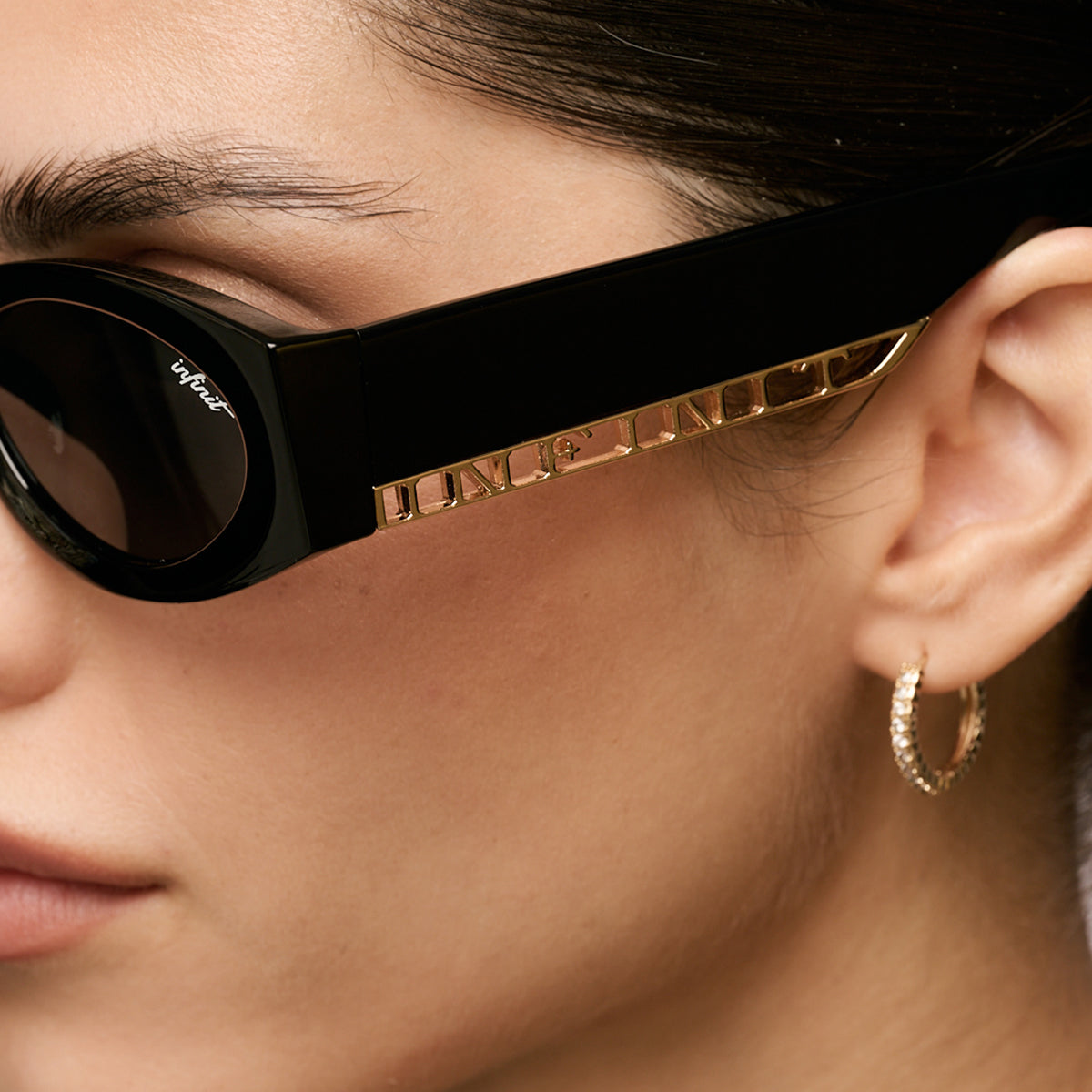 Florida Negro Brillo Lente Gris