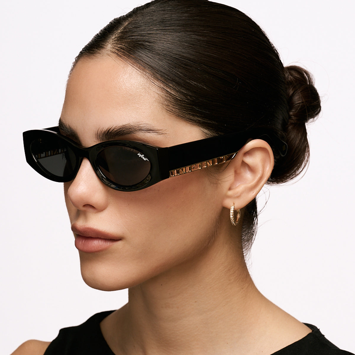 Florida Negro Brillo Lente Gris