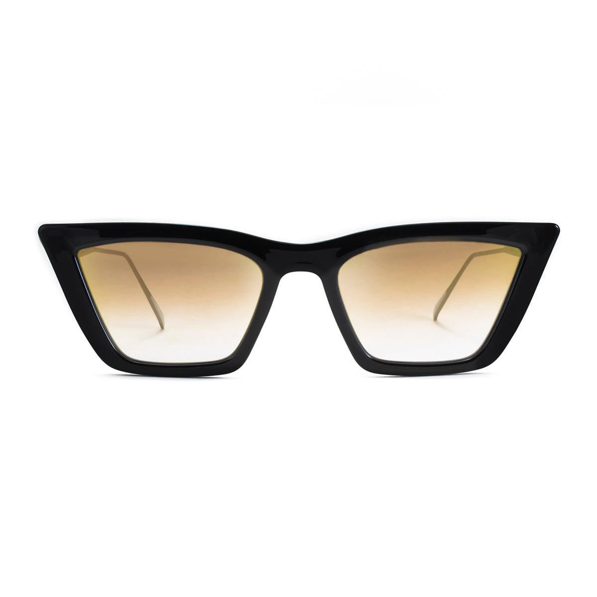 Anteojos De Sol Frida Special Metal Edition Negro Brillo Lente Suave Espejada Dorada Degrade