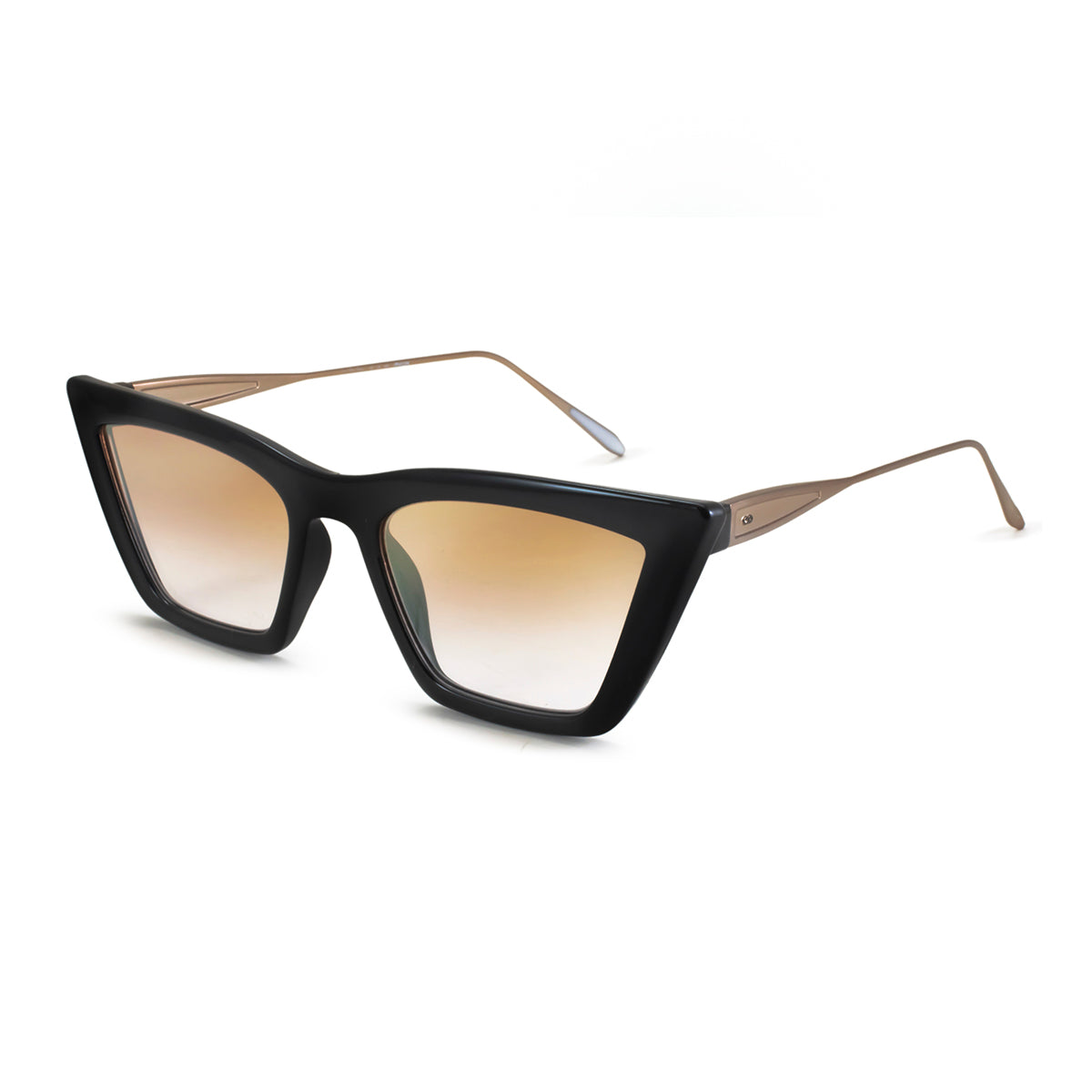 Anteojos De Sol Frida Special Metal Edition Negro Brillo Lente Suave Espejada Dorada Degrade