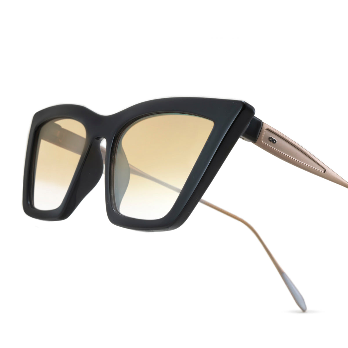 Frida Metal Negro Brillo Lente Suave Espejada Dorada Degrade - imagen 1