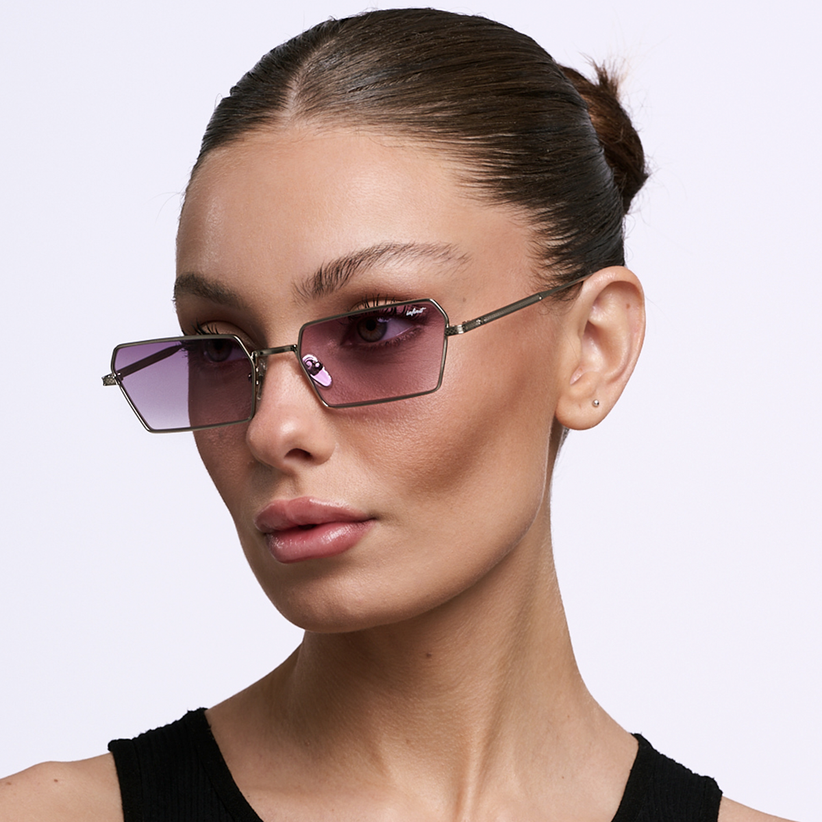 Anteojos De Sol Gibson Plateado Lente Violeta Degrade