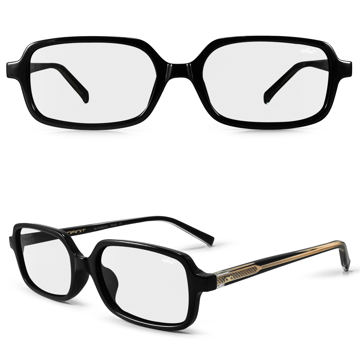 Anteojos Filtro Luz Azul Glyze Negro Brillo con Antireflejo