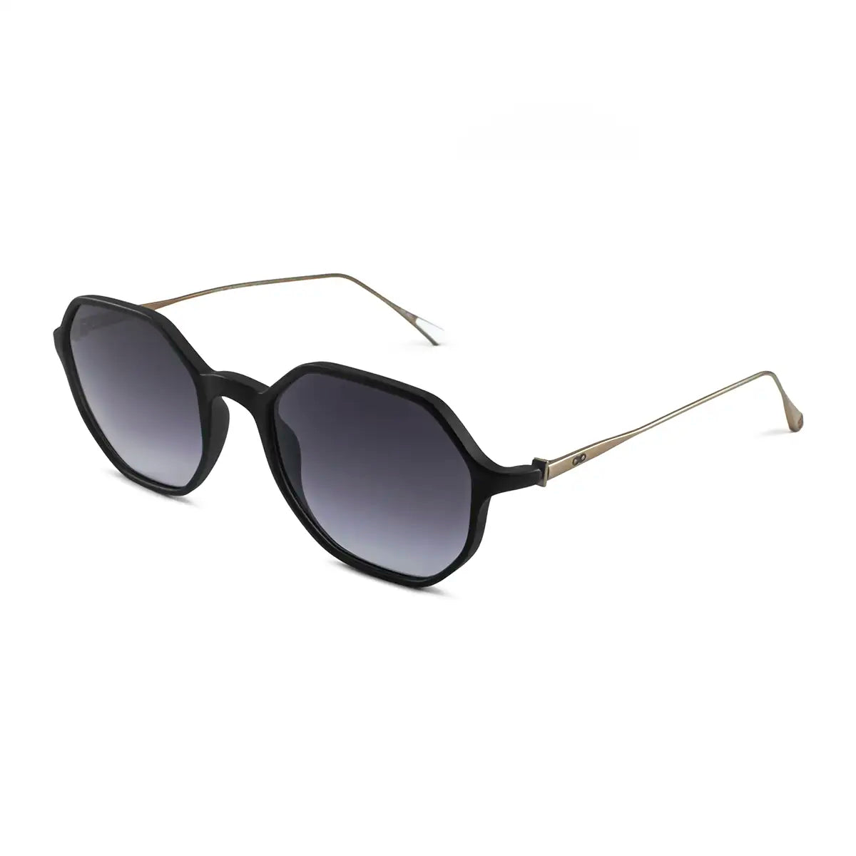 Anteojos De Sol Hexa Negro Mate Lente Gris Degrade