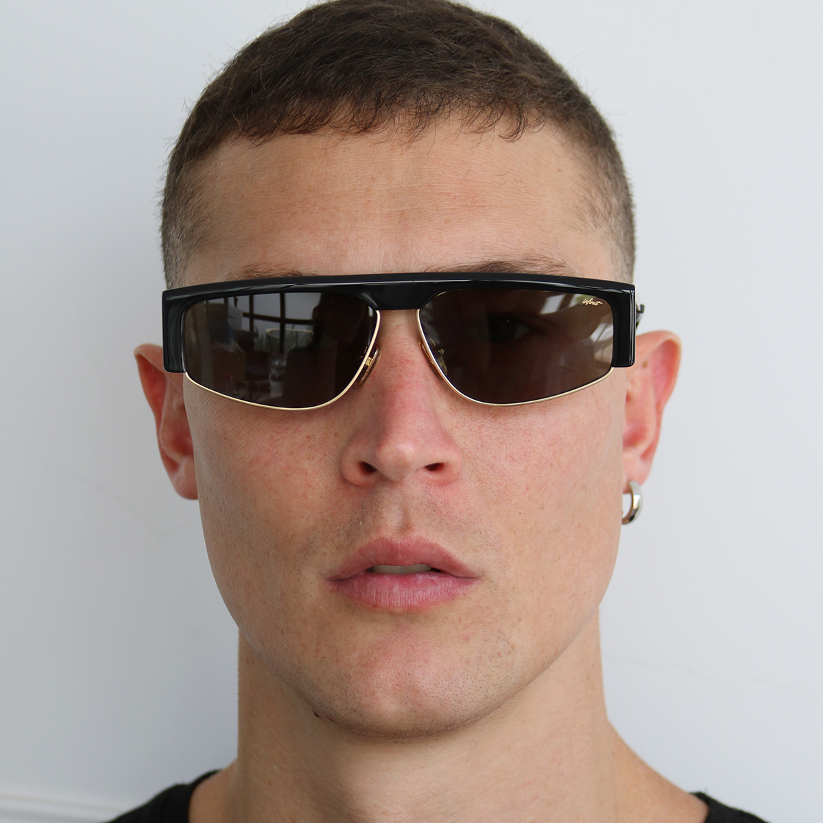 Brooklyn Negro Brillo Lente Verde