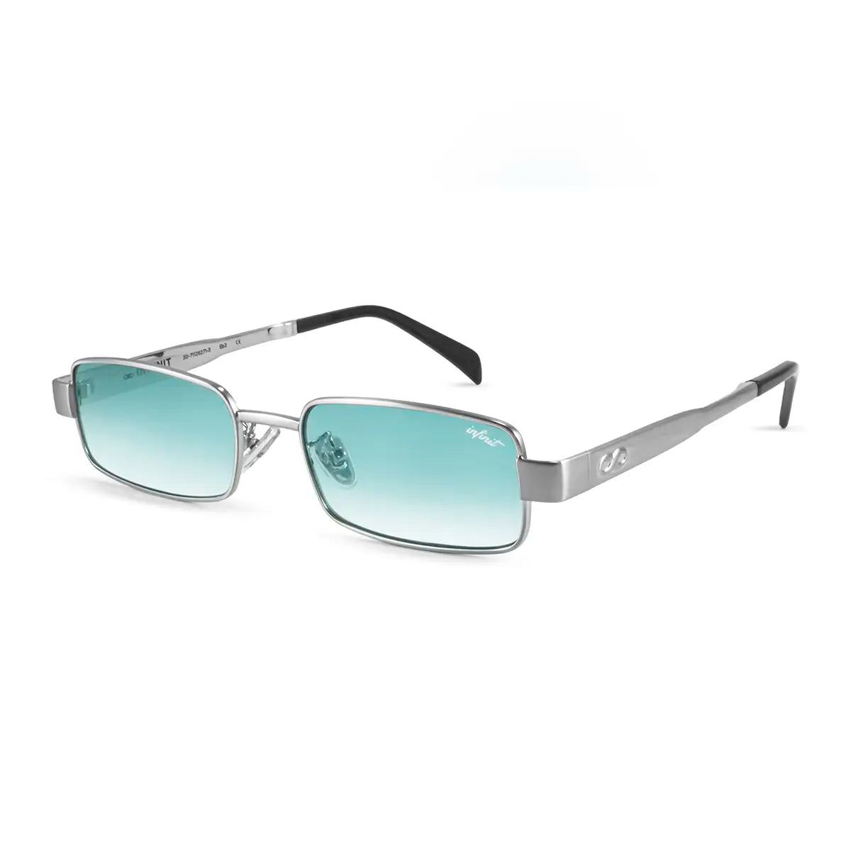 Anteojos De Sol Honshu Plateado Lente Celeste Degrade