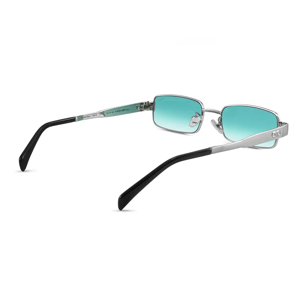 Anteojos De Sol Honshu Plateado Lente Celeste Degrade