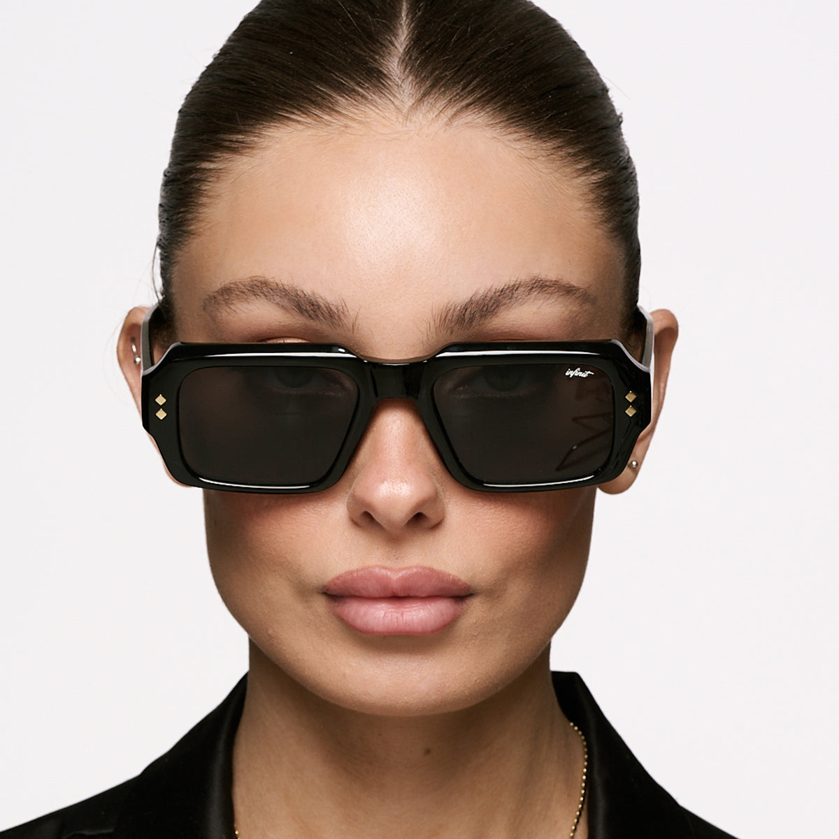 Houston Negro Brillo Lente Gris