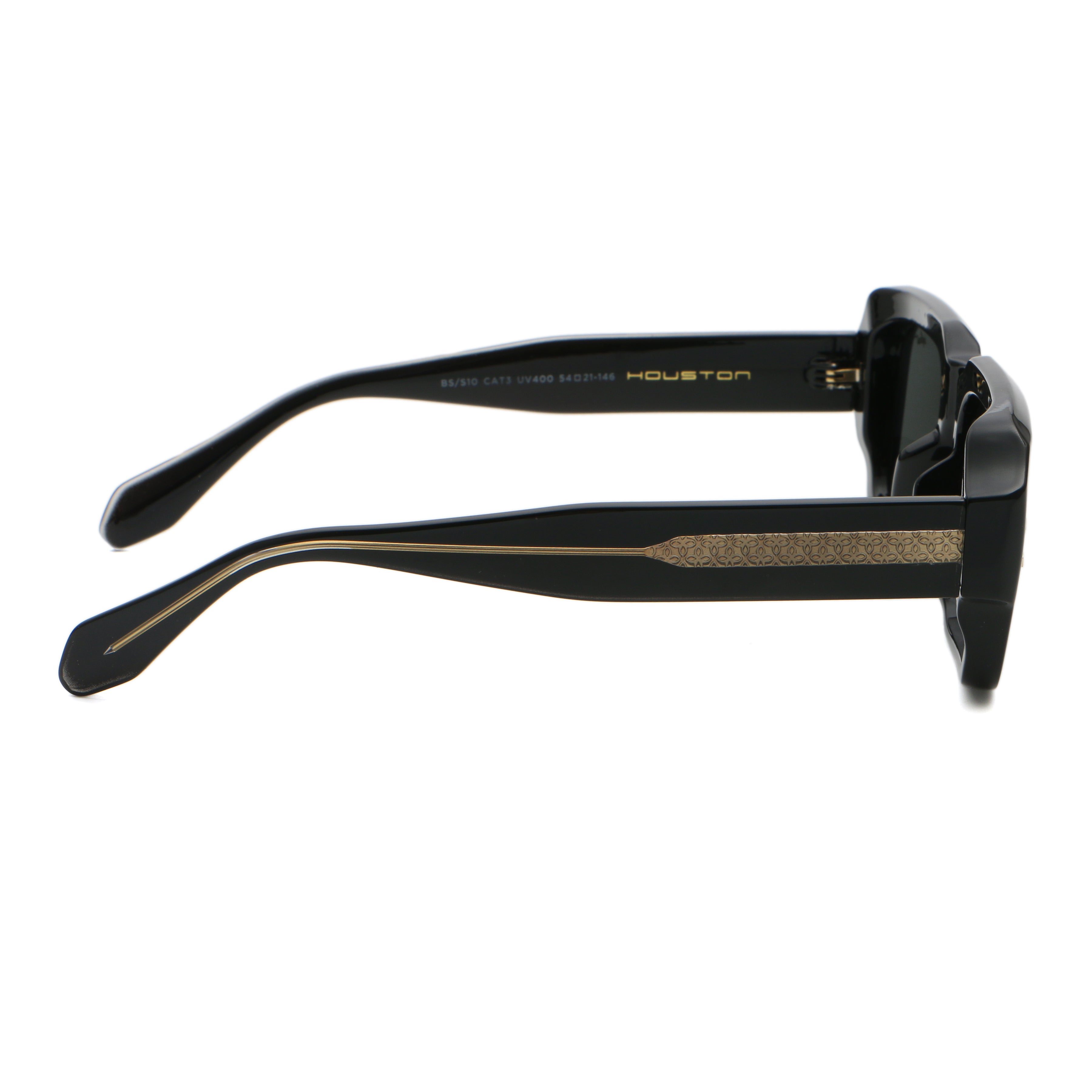 Houston Negro Brillo Lente Gris