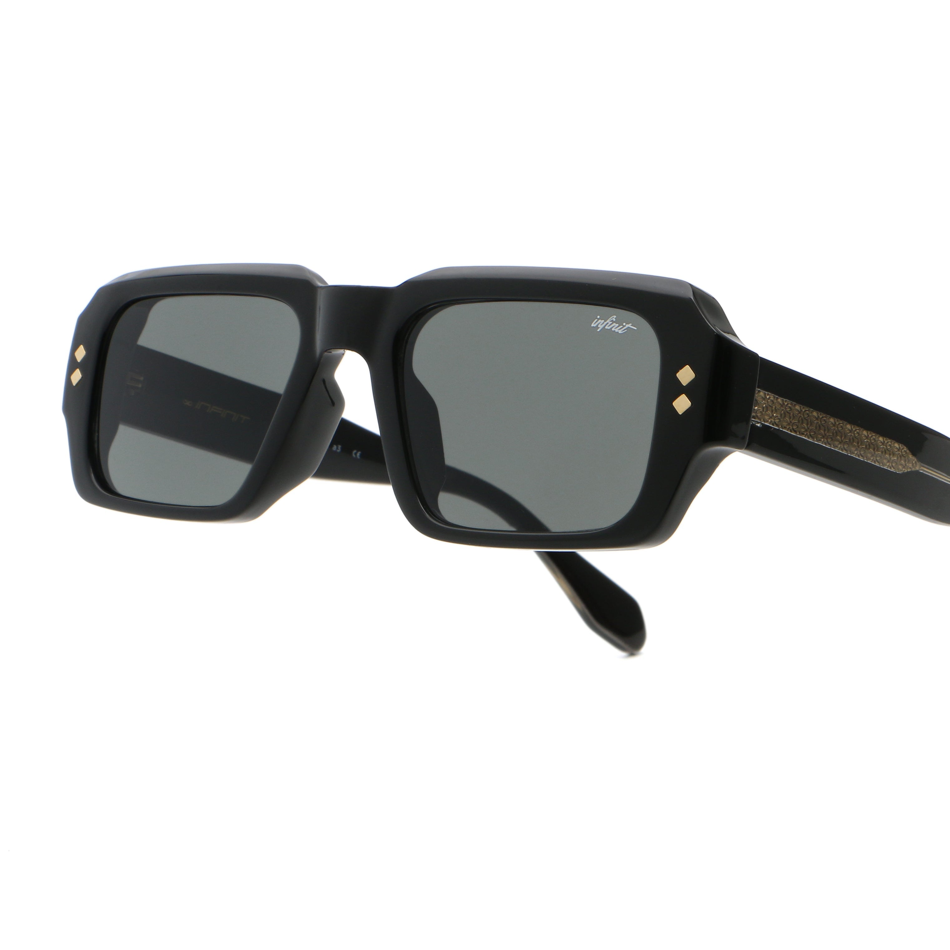 Houston Negro Brillo Lente Gris