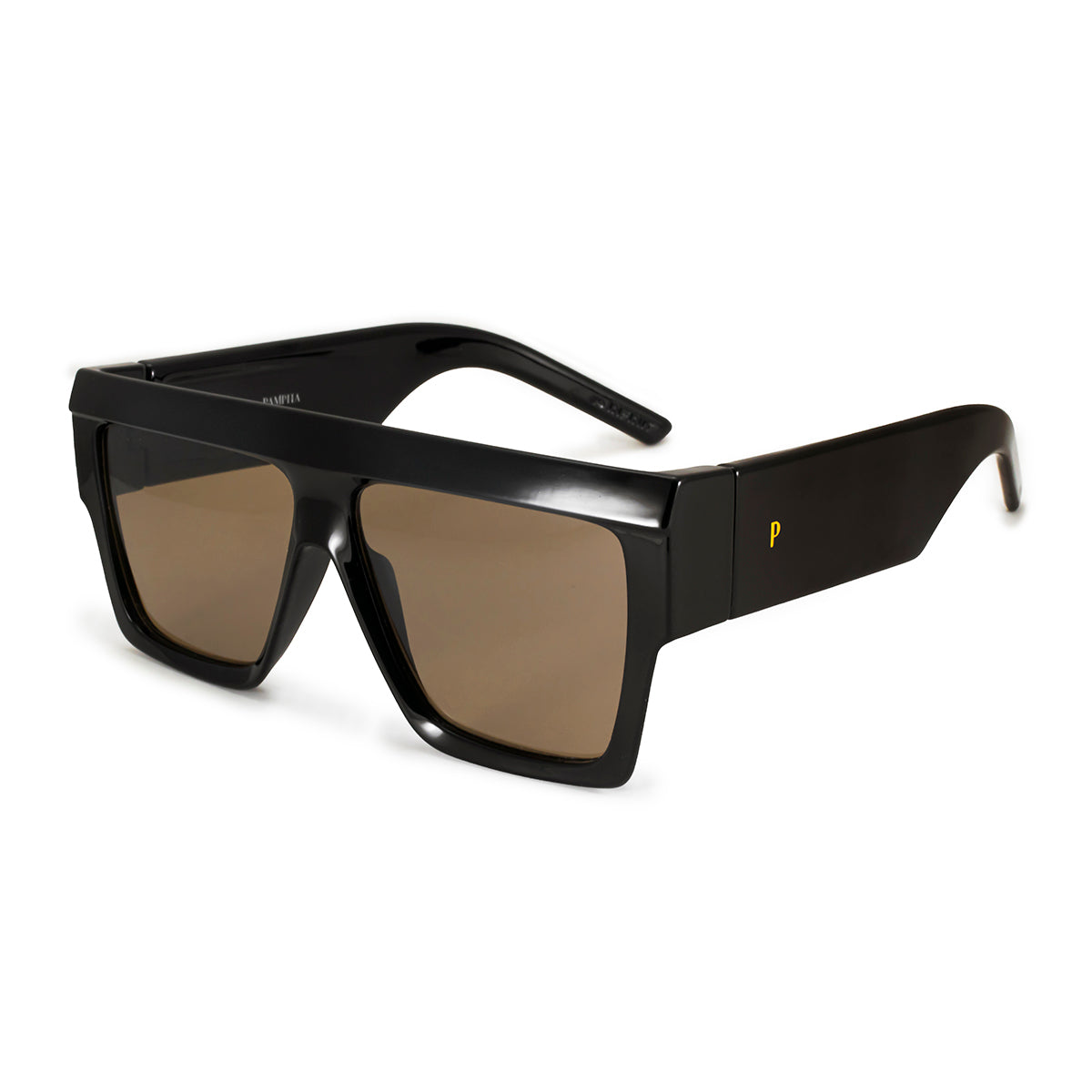 Anteojos De Sol Ibiza Negro Brillo Lente Marron By Pampita