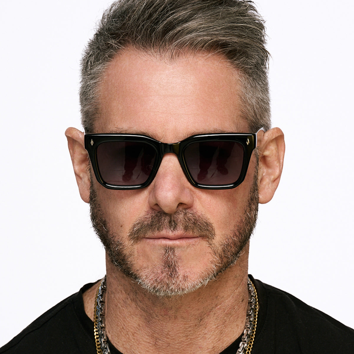 Jacobs Negro Brillo Lente Gris Degrade