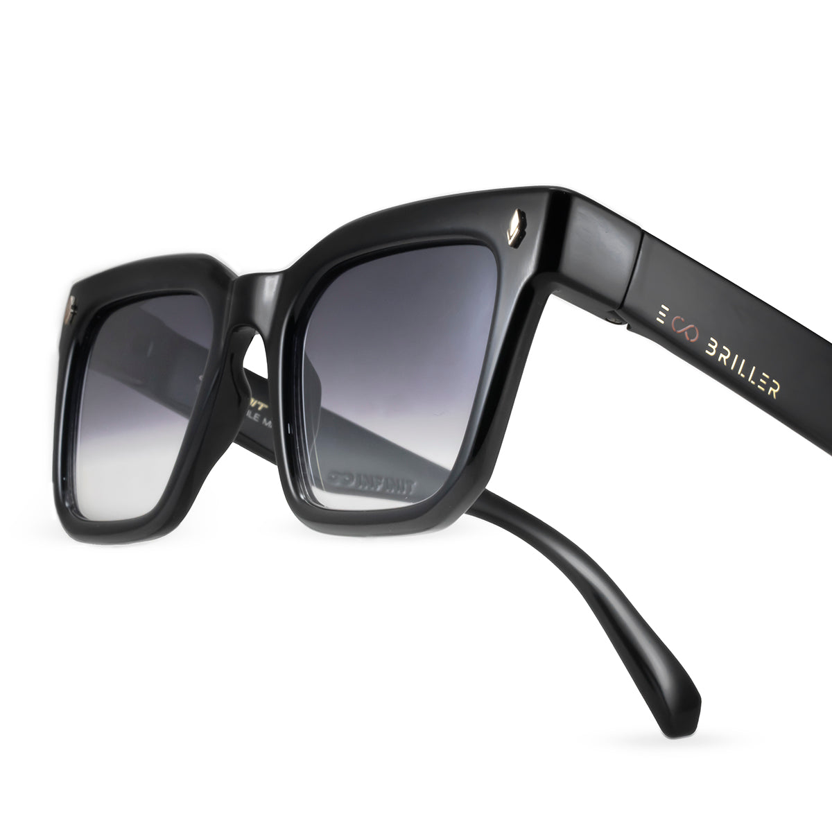 Jacobs Negro Brillo Lente Gris Degrade