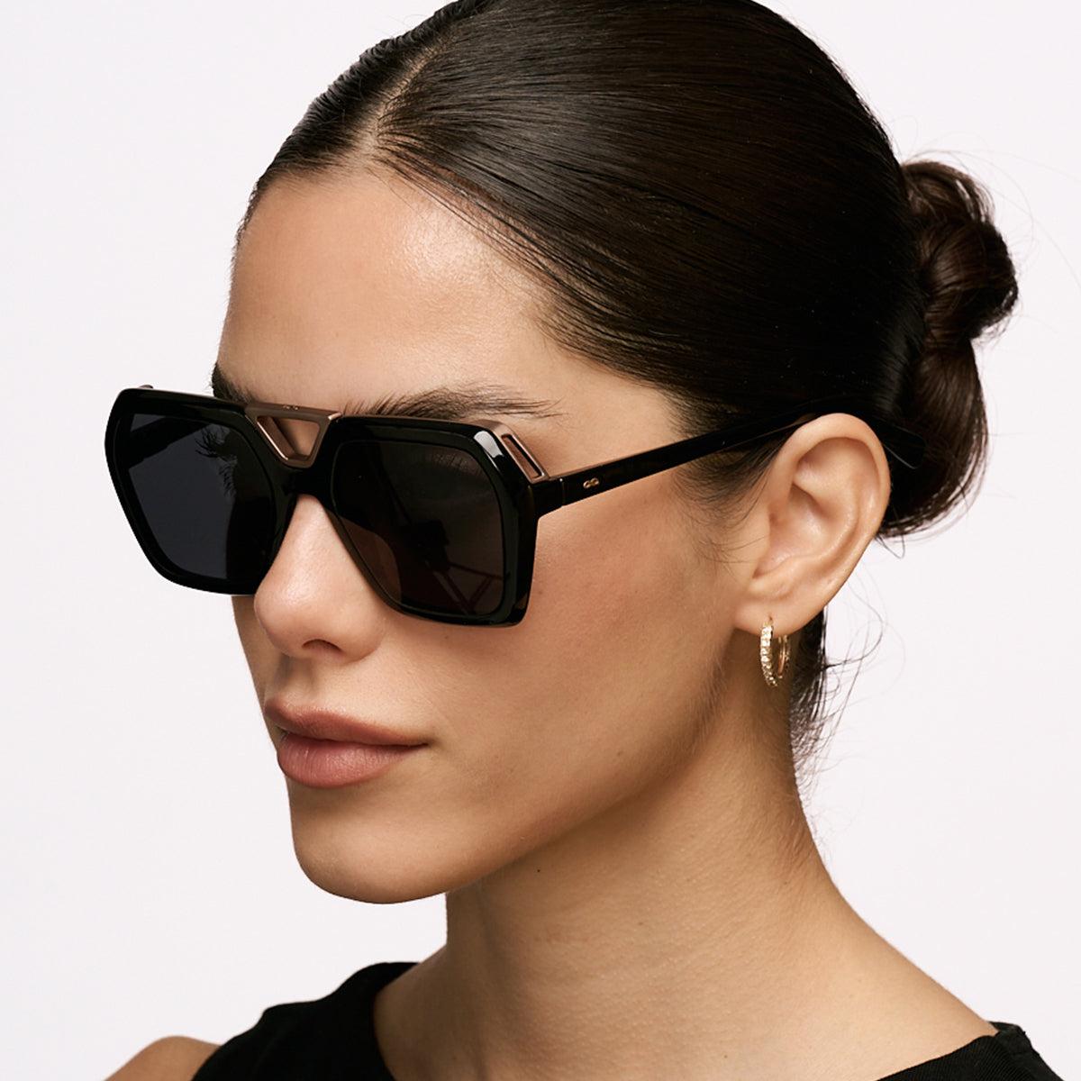 London Negro Brillo Lente Gris