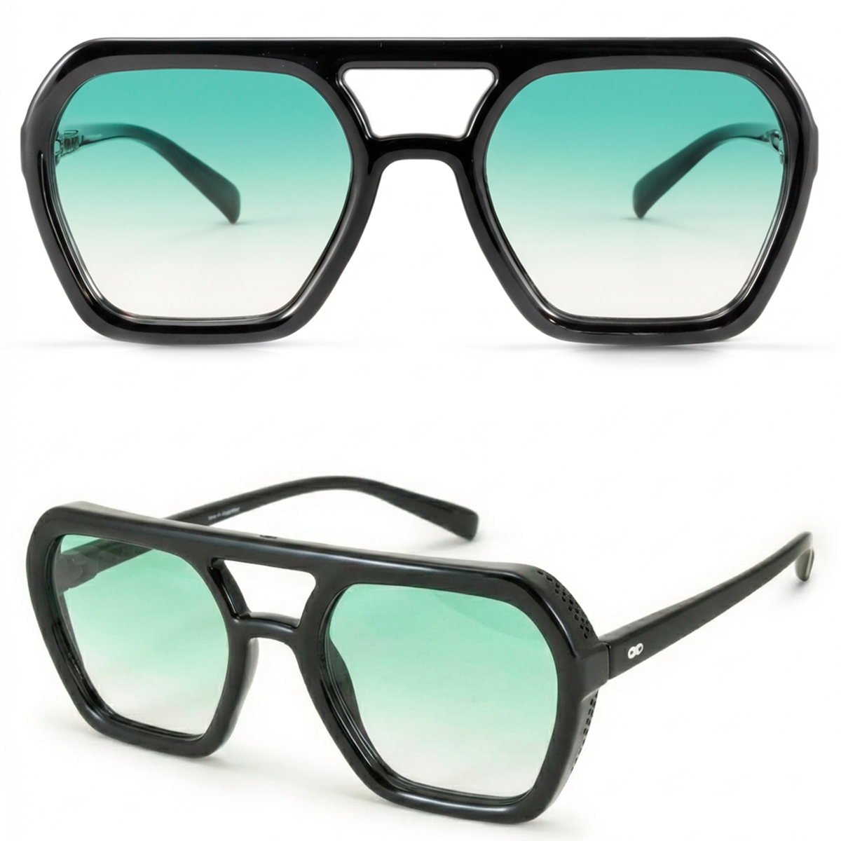 Lyon Negro Brillo Lente Verde Degrade