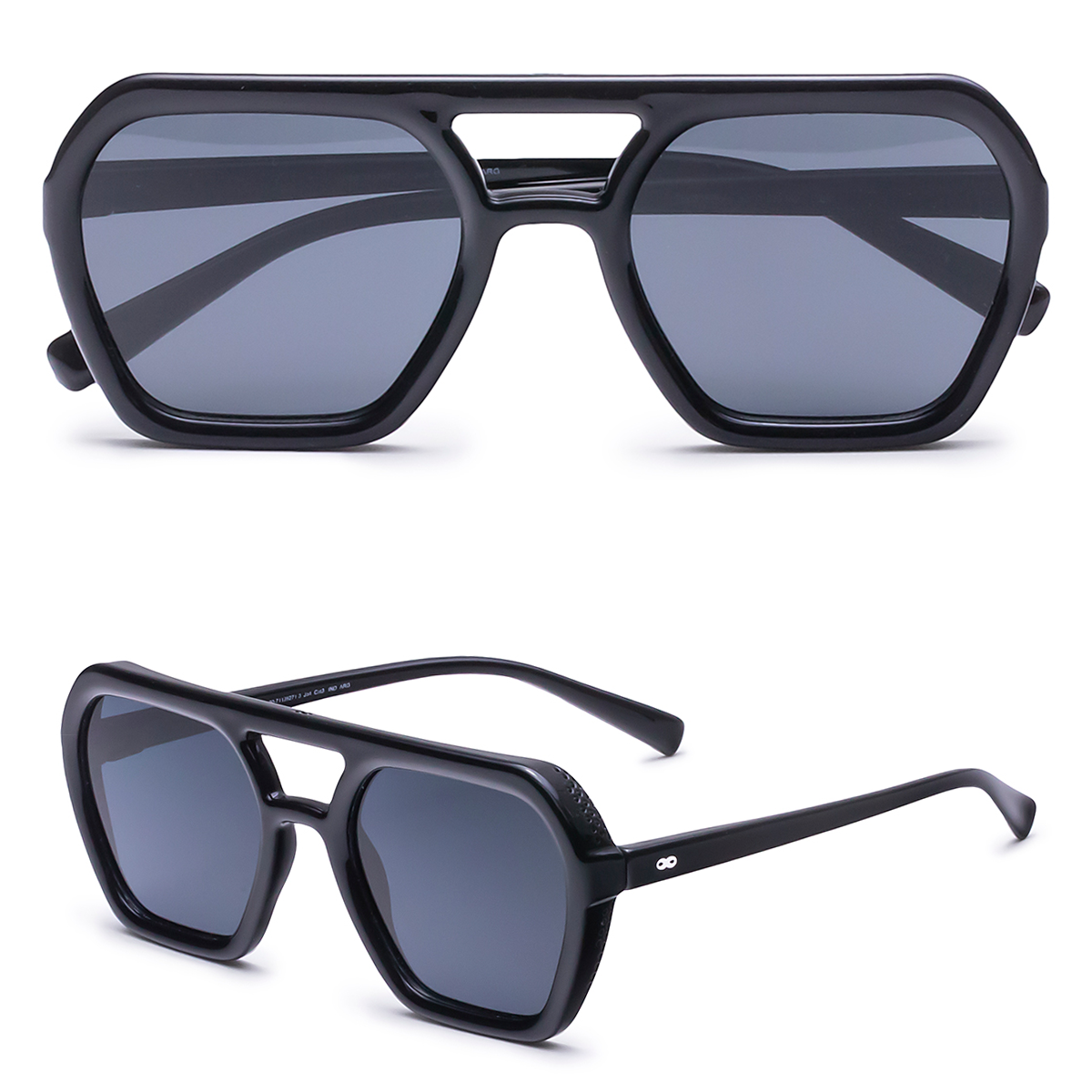 Lyon Negro Brillo Lente Gris