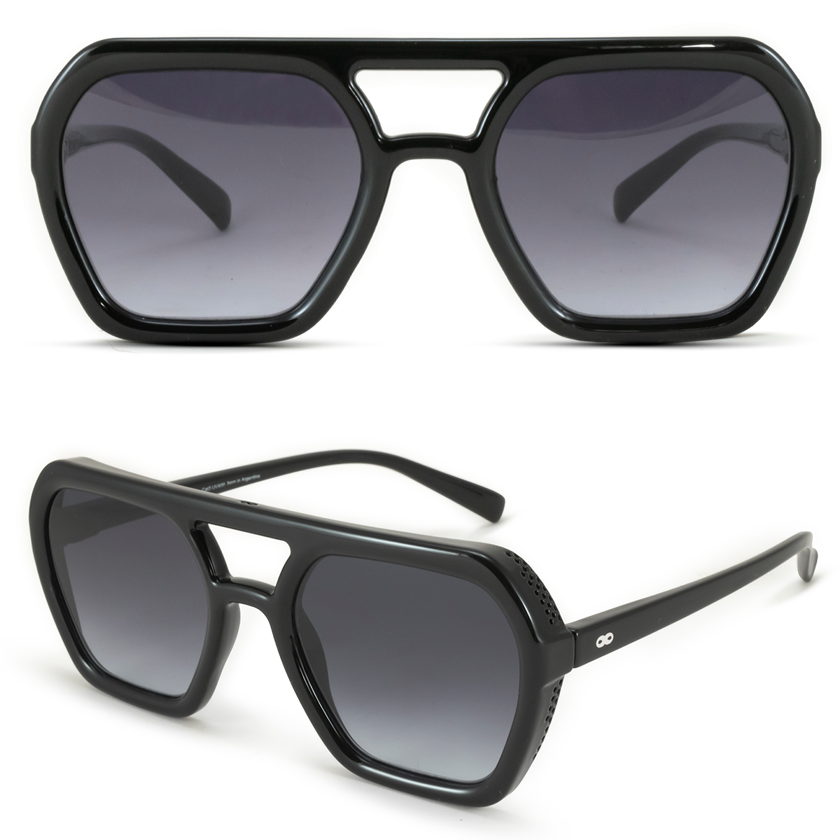 Lyon Negro Brillo Lente Gris Degrade