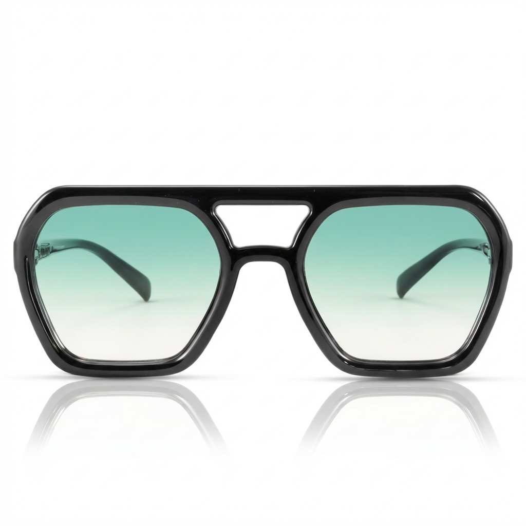 Lyon Negro Brillo Lente Verde Degrade