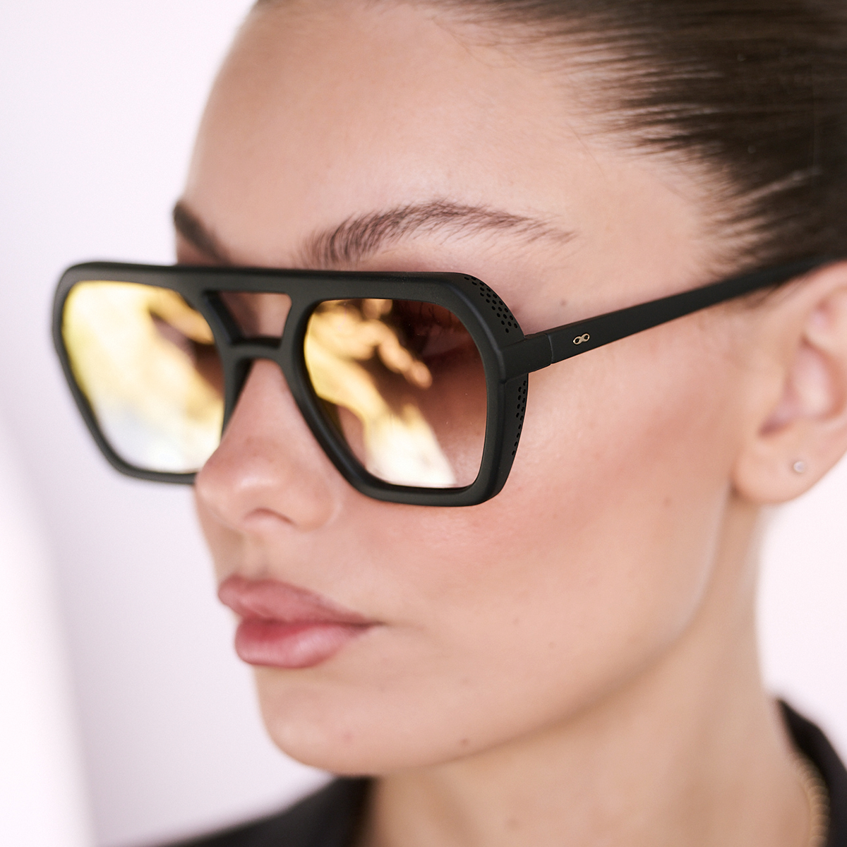 Lyon Negro Mate Lente Marron Suave Espejada Rosa Degrade