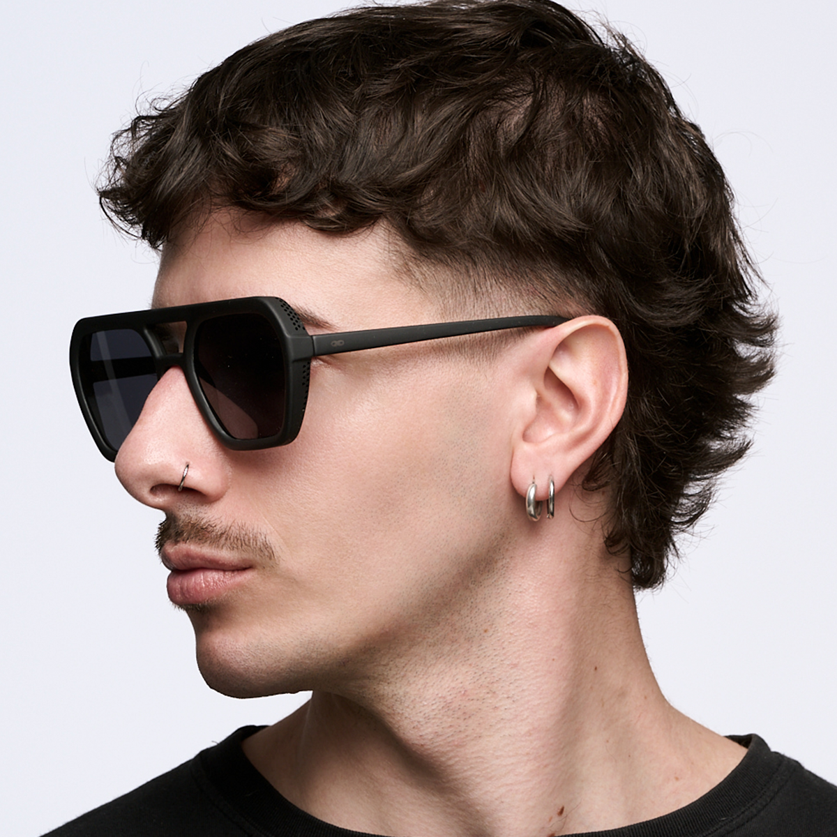 Lyon Negro Mate Lente Gris Polarizado