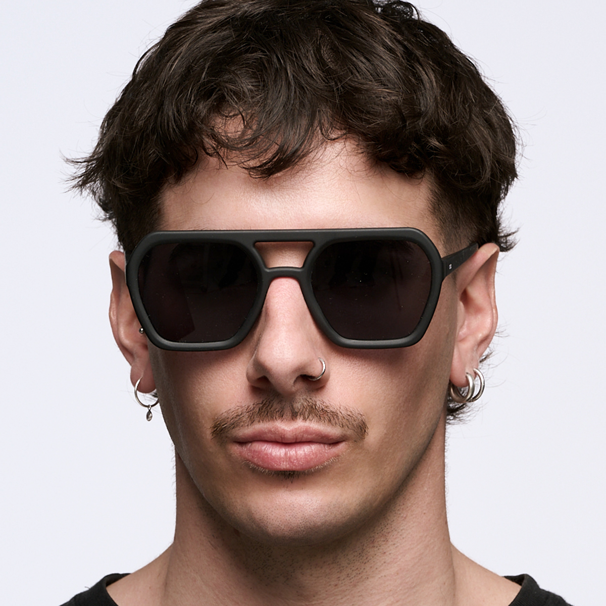 Lyon Negro Mate Lente Gris Polarizado