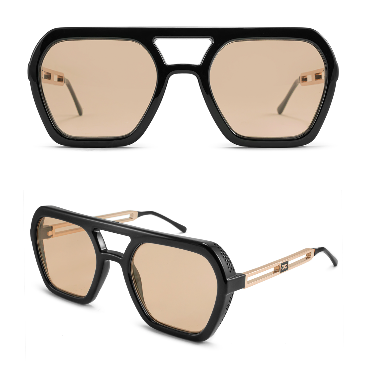 Lyon Metal Doble Barra Negro Brillo Lente Tostado Edition - imagen 1