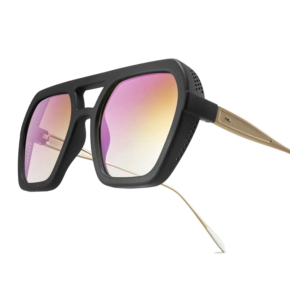 Lyon Metal Negro Mate Lente Marron Suave Espejada Rosa Degrade - imagen 1