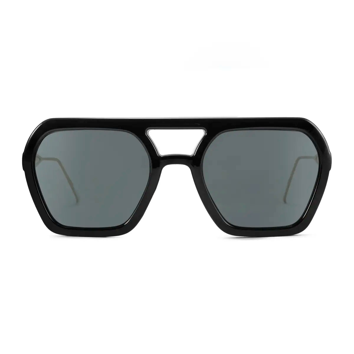 Lyon Metal Negro Brillo Lente Gris